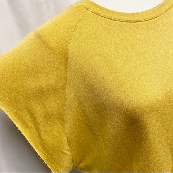 Golden Yellow Short Sleeve Crop Top - Picture 4 of 11